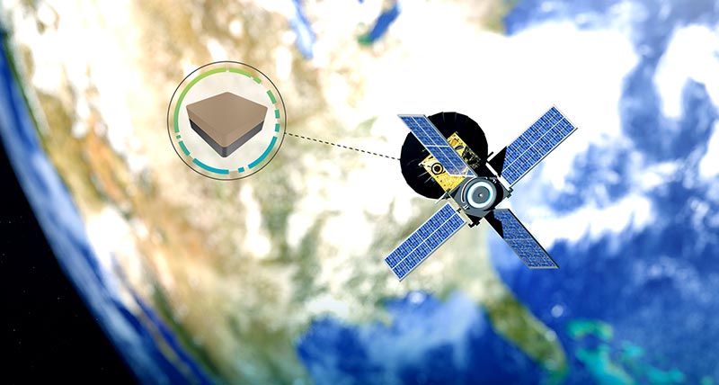 Cubesat in space with a 1.2G antenna from Antcom